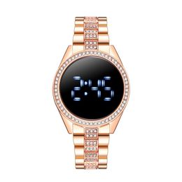 Damen-Diamant-Touch-LED-Uhren, modisch, wasserdicht, trendige Damen-Paaruhr, einzigartiges Display, das ganz besondere Geschenk, Jam Tangan Peremp246Y