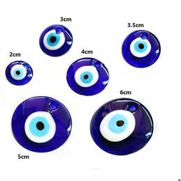 Charms Fashion For Jewelry Making Glass Lucky Eye Blue Turkish Evil Eyes Pendant Keychain Necklace Diy Jewellry Accessories Drop Del Dhknt