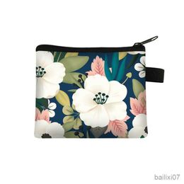 Cosmetic Bags Cases Floral Print Small Cosmetic Bag Girl Women Sanitary Napkin Storage Organiser Bag Coin Card Money Eearphone Lipstick Holder Pouch