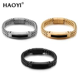 Bangle 10mm Wide Stainless Steel Bracelet Mens Wristband Black Groove Rudder Silicone Mesh Link Fashion Casual Bracelet Jewelry