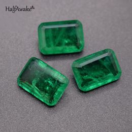 Polish Emerald Princess Square Ring Pendant European And American Emerald Loose Stone Charm Jewelry Making Women Jewelry Men's Charms