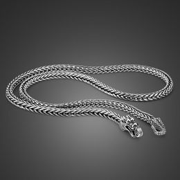 Necklaces Men 925 Sterling Silver Dragon Necklace Vintage 5MM 20 "26" Franco Link Curb Chain Choker Boy Fashion Punk Gold Jewellery Gift