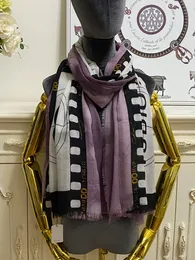 Women's long scarf scarves shawl 100% cashmere material thin and soft gradient pint pattern size 180cm- 130cm