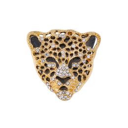 WEIMANJINGDIAN Brand New Arrival Crystal Rhinestones Cheetah Leopard Head Brooches Jewellery Gifts for Him or Her