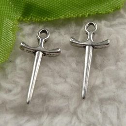 charms 760 pieces antique silver sword charms 20x10mm #4243