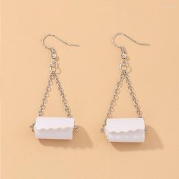 Dangle Earrings Unique Design Toilet Paper Leather 2023 Fashion Personality Roll Chain Drop Earring Jewellery Wholesale
