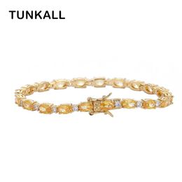 Bangle Bling Brass Yellow Zircon Bracelets Women elegant Tennis Bracelet Fashion Jewellery BB128