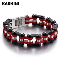 Bracelets Fashion Men's Bracelets Bangles Biker Bicycle Motorcycle Black Chain Link Bracelets For Men Punk Stainless Steel Jewellery Gift