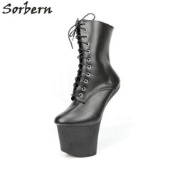 Sorbern 20Cm Hoof Heelless Botines para mujer Zapatos de plataforma Cosplay Unisex Dragqueen Booty Extreme High Heels Vamp Cos Shoes D9136394