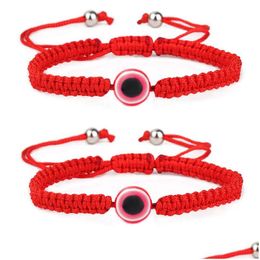 Chain Handmade Evil Eye Bracelets Red String Link Bangle Ojo Turco Kabh Protection Luck Amet Wish Braided Bracelet Jewellery For Women Dhfhk