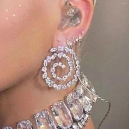 Dangle Earrings Trend Metal Multi-color Rhinestone Circular Large Wedding Banquet Jewellery Women's Charm Accessories