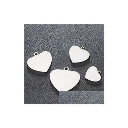 Pendant Necklaces Uni Fashion Stainless Steel Necklace Women And Men Creative Glossy Heart Diy Accessories Drop Delivery Jewelry Pend Dhldv