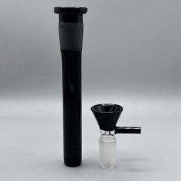 Black Smoking Kit Pyrex Thick Glass Portable 18MM To 14MM Replaceable Herb Tobacco Waterpipe Philtre Bubbler Bong Down Stem DownStem Bowl Hookah Cigarette Holder DHL