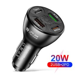 Car 12v Qc3.0 Pd Car Quick Charger 5v 3.1a 20w Dual Fast Charging Car Charger Dual Usb Type-c Charging Power Outlet Flash Charger