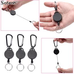 5Styles 60/74/75cm Retractable Keyring Metal Wire Keychain Clip Pull Recoil Sporty Key Ring Anti Lost ID Card Holder Key Chain