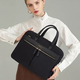 Briefcases Women Laptop Briefcase Computer Bag Business Document Organiser Ipad Tote Ladies Handbag Messenger Purse Strap Pouch Accessories 230520