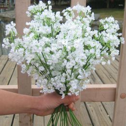 Decorative Flowers 10/5pcs Artificial Gypsophila BabyBreath House Decoration Flower Fake Silk White Plant For Home Wedding Bouquet Party