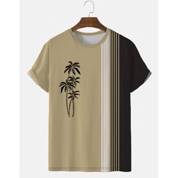 Men's T-Shirts Coconut T Shirt For Men Oversized Men's T-shirt Striped Jersey Summer Stylish Sweatshirt Hawaiian Print Style Short Sleeve Tees 230519
