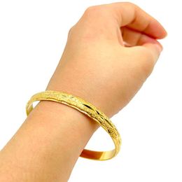 Bangle 1pieces Dubai Fashion Women/girl Wedding Bridal Bangles Gold Colour Jewellery Africa Arab Jewely Party Gifts