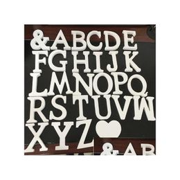 Party Decoration Home Decor Thick Wood Wooden White Letters Alphabet Wedding Birthday 8Cmx1.2Cm Drop Delivery Garden Festive Supplies Dhlv9