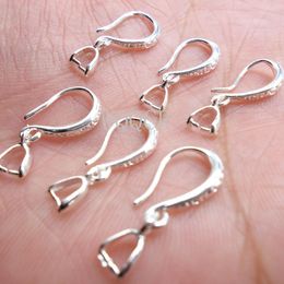 Components 100PCS 925 Silver Smooth Irregular Circle Surface Women's Matte Ear Hook Earrings Blank Base DIY Jewellery Making Result Accessory