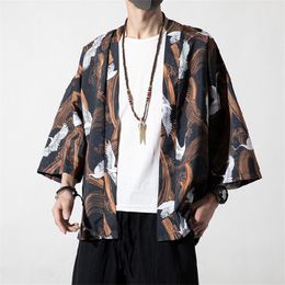 Men's Jackets Japanese Kimono Classical Style Fashion Design Casual Cardigan Open Front Cloak Jacket Coat 5xlMen's