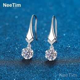 Knot Sterling Silver Real Moissanite Dangle Earrings Platinum Plating Gemstone Diamond Drop Earrings For Women Fine Jewelry Gift