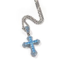 Pendant Necklaces Cubic Zircon Diamond Cross Necklace Hip Hop Heavy Iced Out Drop Delivery Jewellery Pendants Dhqas