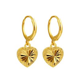 Knot 24K Yellow Gold Drop Earring for Women Fine Romantic Heart Jewellery