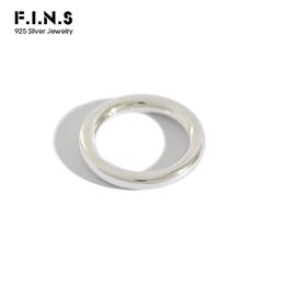 Rings F.I.N.S Minimalist 990 Sterling Silver Smooth Rings Classic Engagement Finger Rings for Women Pure Silver Ring Fine Jewelry