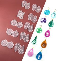 Equipments Christmas Earring Pendant Silicone Mould for Resin Set Christmas Snowflake Snowman Keychain Mobile Phone Pendant Epoxy Resin Mould