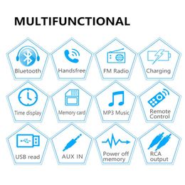 Car 12v Car Radios Wireless Bluetooth 1 Din Handsfree Mp3 Fm Music Player Aux/tf/usb Adapter Stereo Audio Receiver Car Speake