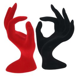 Boxes Flocking Resin Jewellery display stand Ok Hand Finger Shape Display Stands Glove Ring Bracelet Necklace Holder Rack 17*11cm