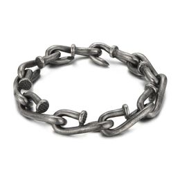 Bangle KALEN 12mm Vintage Nail Link Chain Bracelet Men Stainless Steel 316L Identity Jewellery