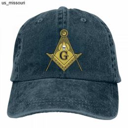 Ball Caps Freemason Masonic Sports Denim Cap Adjustable Unisex Plain Baseball Cowboy Snapback Hat J230520