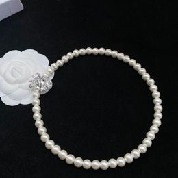 Necklaces Fashion Luxury Women Pearl Necklace Cute Bow Rhinestones Chokers Sweet Bead Necklace Jewellery Wedding Gift