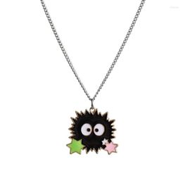 Chains 2023 Little Black Ball Coal Elf European And American Ins Necklace Lovely Couple Versatile