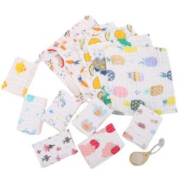 Cute Baby Face Washed Towel 100%Cotton Handkerchief Square Rainbow Pattern Towel 25x25cm Burp Cloths Bathing Feeding Bibs