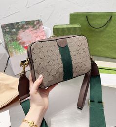 Дизайнерская сумка через плечо с принтом букв для женщин, роскошные сумки для фотоаппаратов, брендовые сумки, кожаный холщовый кошелек, модный шоппинг, кошелек через плечо