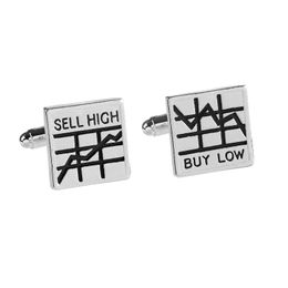 SELL HIGH BUY LOW cufflinks Novelty Curved Square Cufflinks Exquisite Fashion Men's French Shirt Cuff Links stock market