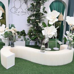 Wedding Decor Paper Versatile Folding Display Stand Flower Dessert Show Table Platform Curve Guide Holder Party Scene Layout Party Event Decorations supplies