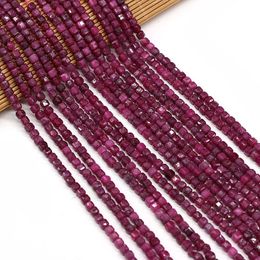 Beads Natural gemstone semigemstone cut irregular square ruby simple fashion elegant charm beads for DIY Bracelet Neckle Accessories