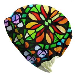 Berets Winter Warm Luminous Stained Glass Design Bonnet Homme Slouchy Beanie Hat Hippie Outdoor Ski Skullies Beanies Cap For Men Women