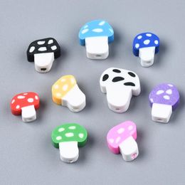 Beads 1000pcs Cartoon Mushroom Polymer Clay Beads Mix Colour Clay Spacer Beads For Making Bracelet Necklace DIY Accessories