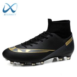 Safety Shoes High Ankle Soccer Shoes Outdoor Non-Slip Long Spikes Football Boots Large Size 47 Ultralight Soccer Cleats Football Sneakers Men 230519