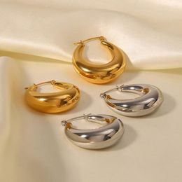 Hoop Earrings DEAR-LIFE Light Luxury Circle Hollow Simple Titanium Steel Female Party Accessories
