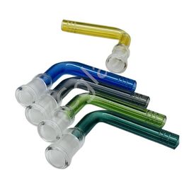 BONG Glass Downstem Pipe color 90° bend 14mm female Thick Glass Down Stem Diffuser Adapter for Glass Beaker Bongs Water Pipes
