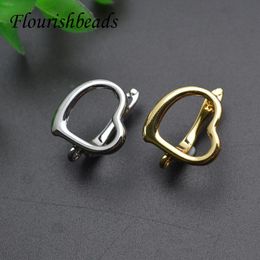 Polish 30pcs/lot High Quality Gold Rhodium Plating Nickel Free Heart Shape Earring Hooks Hoops for Jewellery Making Supplier