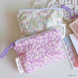 Cosmetic Bags Cases New Cotton Floral Small Cosmetic Make Up Bag Organizer Bags for Women Lipstick Makeup Case Children Clutch Purse Coin Pouch Case