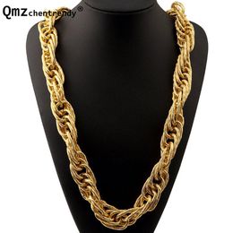 Necklaces Extracoarse Exaggerated Twisted Braid Rope Men Chain Necklace Hip Hop Tshow Bijoux Men Women Joyas Show Hemp Rope Jewellery